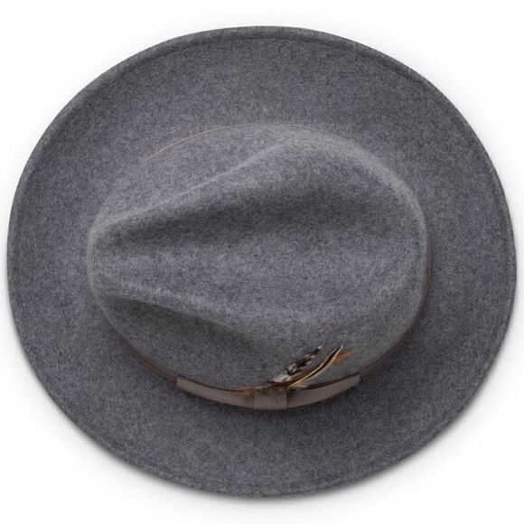 MEN'S MONTIQUE GRAY LIGHT FELT 2 1/2" WIDE BRIM PINCH FEDORA HAT. H60 - Picture 4 of 5